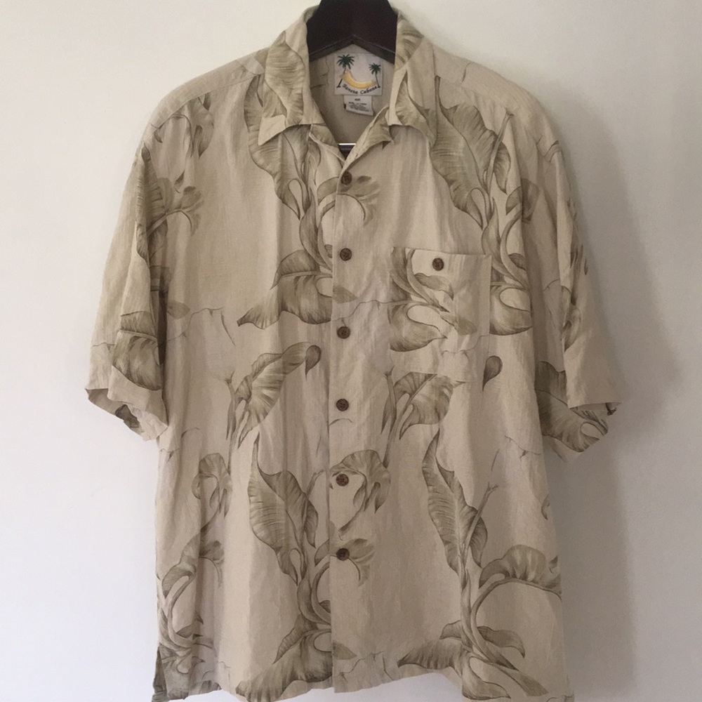 Banana Cabana Men’s 100% Silk Hawaiian Shirt